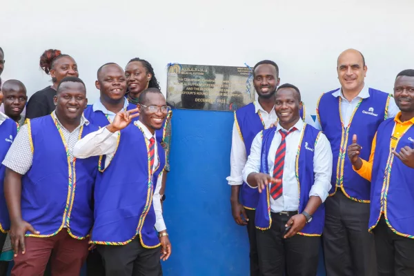 Majid Al Futtaim Hypermarkets Uganda Ltd staff handover 3 classroom blocks to the Director and Founder of The Noah's Ark Village - Ms Nakato Angella